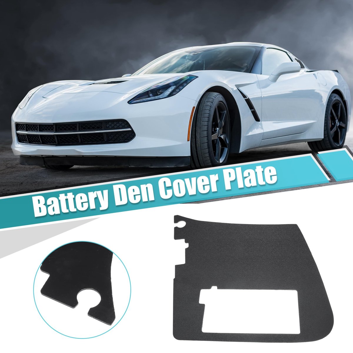 1 Pcs Car Battery Den Cover Replacement For Chevrolet Corvette 1997-2004 Abs Black