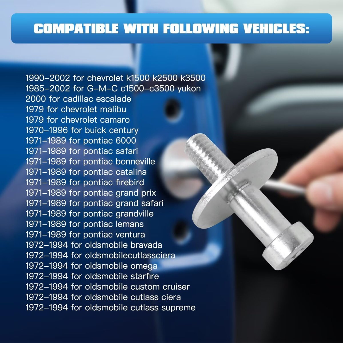 2x Door Lock Striker Bolts 38428 Left Right Compatible For 1972-1994 Oldsmobile Starfire Replace 15013147