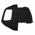 Kuafu Convertible Soft Top Compatible With 1995-1998 Porsche 911 993 Black Sailcloth Vinyl Clear Plastic Window