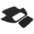 Kuafu Convertible Soft Top Compatible With 1995-1998 Porsche 911 993 Black Sailcloth Vinyl Clear Plastic Window