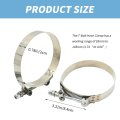 Zreneyfex 2pcs 3 5inch T-bolt Hose Clamp Stainless Steel Band Floating Bridge And Nylon Insert Locknut For Truck Air Intake
