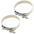 Zreneyfex 2pcs 3 5inch T-bolt Hose Clamp Stainless Steel Band Floating Bridge And Nylon Insert Locknut For Truck Air Intake