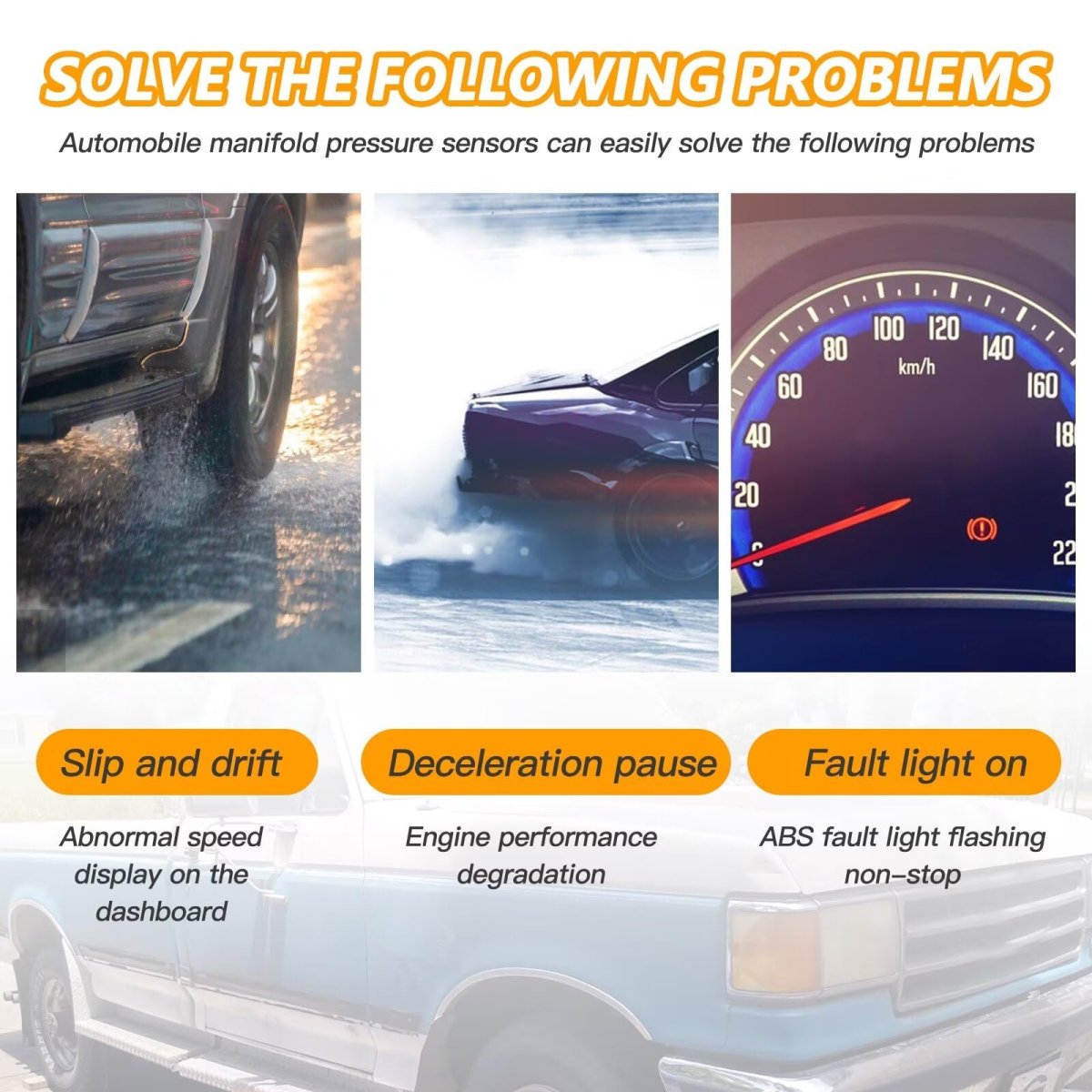 Manifold Absolute Pressure Map Sensor 12364363 For 1987-1991 Ford Ltd Crown Victoria V8 5 0l