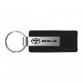 Toyota Rav4 Black Carbon Fiber Leather Logo Key Chain