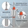 5pcs Hss Countersink Drill Bit 8mm Shank With 2 Wrenches