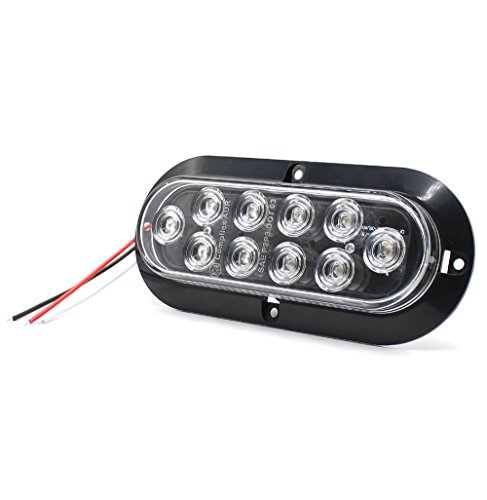 Pack Of 2 Red Led Tail Lights With Clear Lens 10 Surface Mount Brake And Side Marker For Truck Trailer Bus 12v Dc 7 5 In X 3