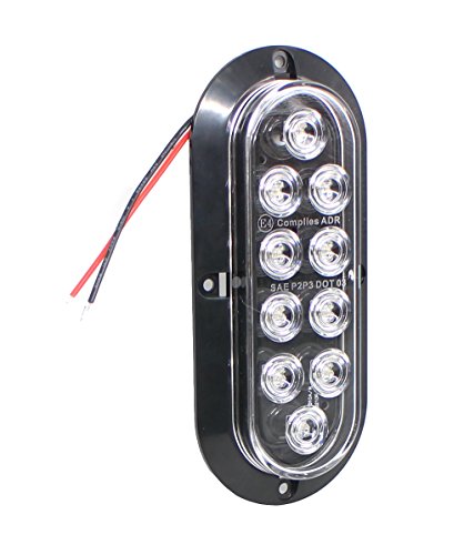 Pack Of 2 Red Led Tail Lights With Clear Lens 10 Surface Mount Brake And Side Marker For Truck Trailer Bus 12v Dc 7 5 In X 3
