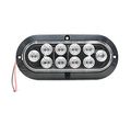 Tmh Pack Of 2 6 10 Led Surface Mount Oval Clear Lens Red Light Turn Signal Side Marker Tail For Truck Trailer Trail Bus 12v Dc 