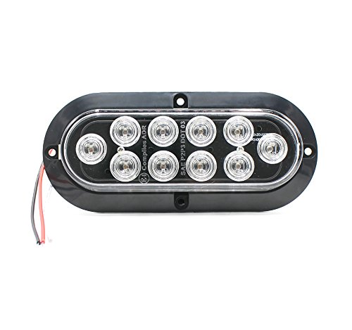 Pack Of 2 Red Led Tail Lights With Clear Lens 10 Surface Mount Brake And Side Marker For Truck Trailer Bus 12v Dc 7 5 In X 3