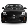 Ipick Image 3d Silver Brush Metal Look Logo On Black Stainless Steel License Plate For Nissan 350z Z