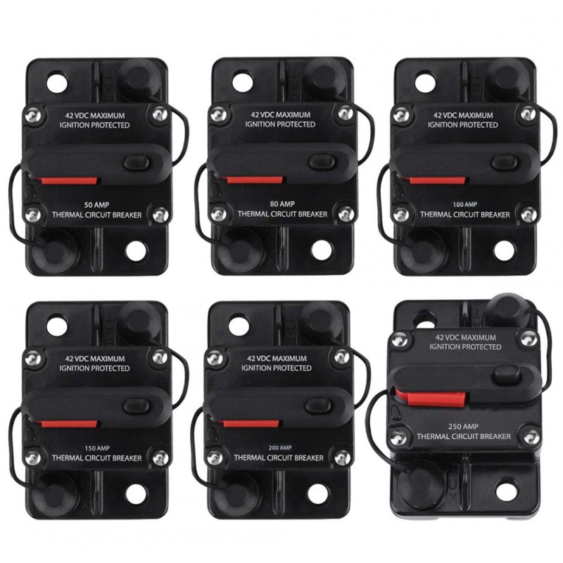 Ywbl-wh Car Audio Circuit Breaker 50a 80a 100a 200a 250a Optional Dc12v-42v Manual Reset Stereo Inline 50a