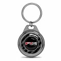 Ipick Image For Ford F-150 Fx4 Off-road Real Black Carbon Fiber Gunmetal Roundel Metal Case Key Chain