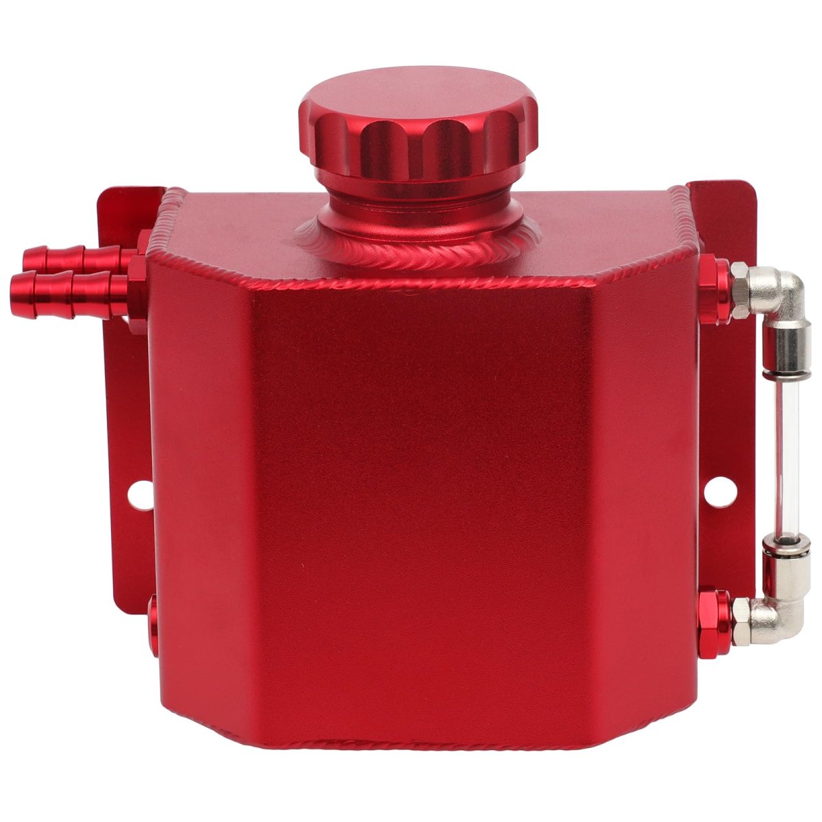 Universal 1l Engine Coolant Radiator Recovery Kit Red Aluminum Reservoir For Atvs Direct Fit Easy Install Reliable Replacement