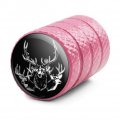 Elk Deer Illustration Valve Stem Caps For Tire Rim Wheel Aluminum Pink