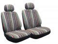 4 Pc Universal Baja Inca Saddle Mexican Blanket Front Seat Covers Pair Low Back 