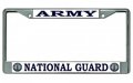 Army National Guard Chrome License Plate Frame Free Screw Caps With This