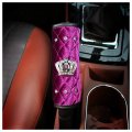 Siyibb Plush Car Handbrake Grips Cover Diamond Crown Gear Shifter Seat Belt Shoulder Pad Sets Pink