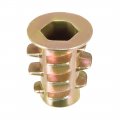 Uxcell Furniture Threaded Insert Nuts Zinc Alloy M4 Internal Threads 10mm Length 20pcs