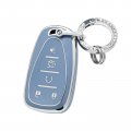 Chevy Key Fob Cover For Chevrolet Malibu Equinox Camaro Cruze Tahoe Traverse Blazer Volt Bolt 4 Button Smart Case Holder Blue 