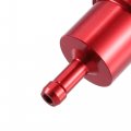 8mm Dia Hose Aluminum Alloy Universal Motorcycle Petrol Oil Fuel Filter Cleaner Red 