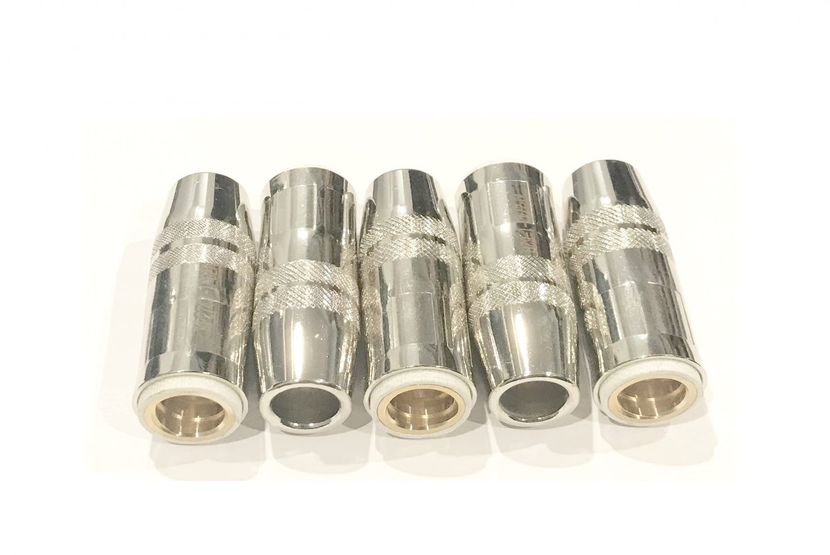 5 Pieces50a Gas Nozzle Replacement For Lincoln Magnum Pro Kp2743-1-62r 5 8 In Inner Diameter Stainless Steel Threaded Set