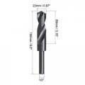 Uxcell 22mm Reduced Shank Drill Bit Hss 6542 Black Oxide With 1 2 Inch Straight