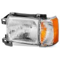 Auto Dynasty Headlights Assembly For 1987-1991 Ford Bronco F-150 F-250 F-350 Driver Left Side Halogen Headlamps Replacement 