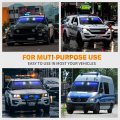 Xridonsen Blue Emergency Visor Lights Bar Interior Windshield Strobe 40 Led Warning Safety Flashing W White Take Down Deck