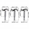 Uxcell Forstner Wood Boring Drill Bits 45mm 48mm 50mm Dia Hole Saw Carbide Alloy Steel Tip Round Shank Cutting For Hinge