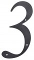 Hillman 847377 6-inch Black House Number 3 Nail Plastic 