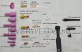 Riverweld Wedge Collet 1 8 Tungsten Apdapter Gas Saver Glass Cup 9 16 X 1-5 Kit For Wp 17 18 26 Tig Welding Torch 5pcs