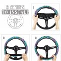 Fuialdolg Colourful Zebra Car Steering Wheel Covers Non-slip Universal 14 To 15 Inch Fit Almost Cars Cover Elastic Protection