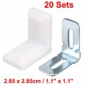 Uxcell Furniture Shelf 90 Degree Angle Brackets Corner Braces Supports White Silver Tone 20 Sets 15x4mm Hole