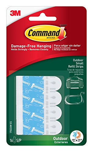 Command Outdoor Foam Hanging Strip Refills Small 16-strips 17022aw-es