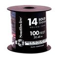 Southwire 11579042 Simpull Thhn Or Thwn-2 Solid Wire 14 Gauge 100 Per Roll Black 