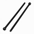 Uxcell M4x100mm Fully Thread Hex Socket Head Knurled Cap Screws Bolt Black 5pcs