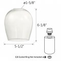 Aspen Creative 23612-60-3 Clear Barrel Glass Shade Size 5-1 2 Dia X 6 H Center Hole 45mm Set Of 3