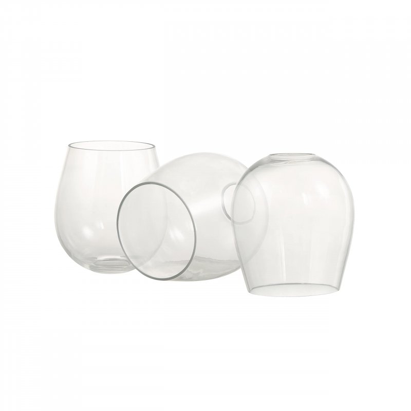 Aspen Creative 23612-60-3 Clear Barrel Glass Shade Size 5-1 2 Dia X 6 H Center Hole 45mm Set Of 3