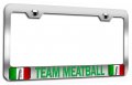 Team Meatball Italian Italy Chrome Metal License Plate Frame Tag Holder G29 