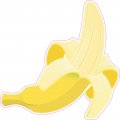 Stickertalk Banana Vinyl Sticker 5 Inches By 