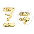 Uxcell Antique Vintage Lock Clasp Right Latch Hook Hasp 42mm X 37mm Swing Arm Plated Golden 10 Pcs W Screws