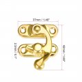 Uxcell Antique Vintage Lock Clasp Right Latch Hook Hasp 42mm X 37mm Swing Arm Plated Golden 10 Pcs W Screws