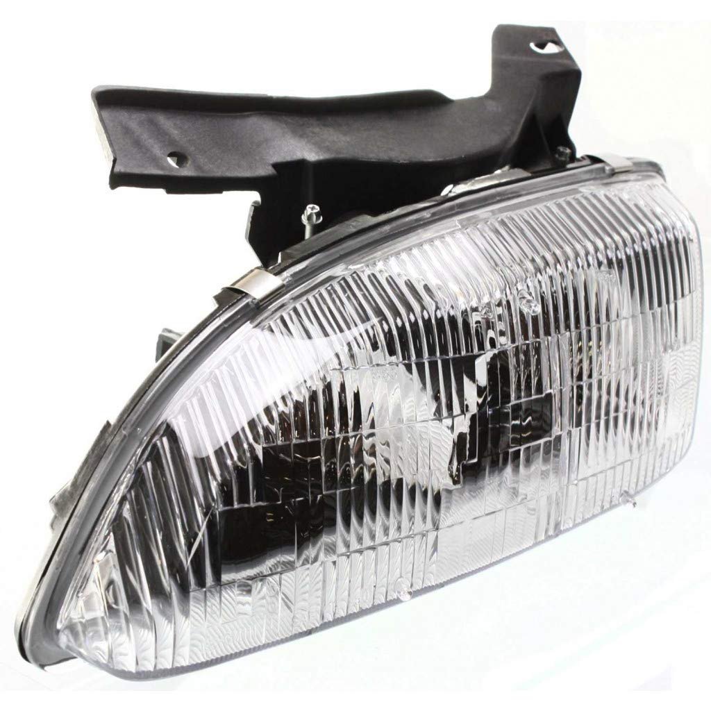 Headlight Assembly For Chevy Cavalier 1995 To 1999 Driver Side Gm2502130 16523441 Halogen Light Source Clear Lens