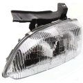 Headlight Assembly For Chevy Cavalier 1995 To 1999 Driver Side Gm2502130 16523441 Halogen Light Source Clear Lens