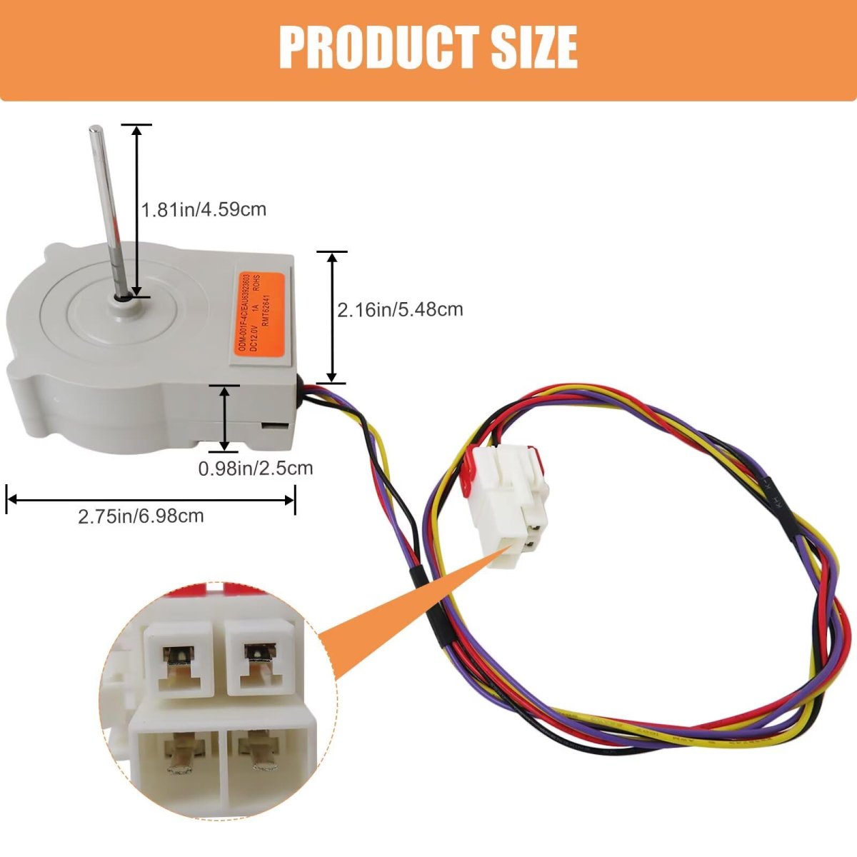 Update Eau63923603 Refrigerator Evaporator Fan Motor Assembly For Ken-more Fridge 79570355910 79570357910 79571355910