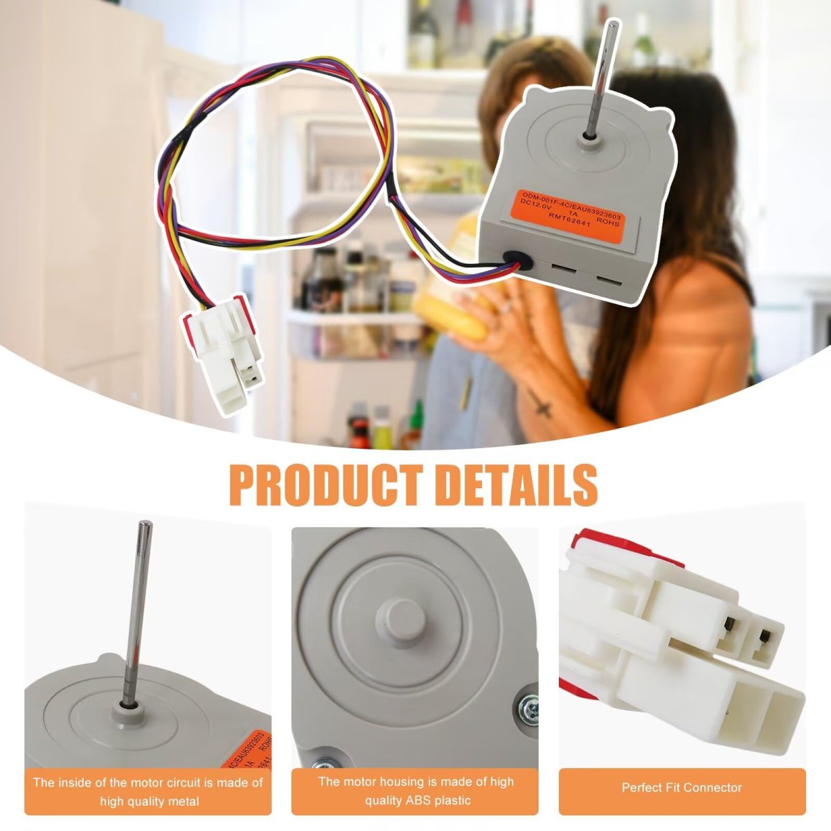 Update Eau63923603 Refrigerator Evaporator Fan Motor Assembly For Ken-more Fridge 79570355910 79570357910 79571355910