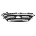 Front Bumper Grilles Chrome Black Kit Replacement For 2015 2016 Sonata Sedna 4-door 