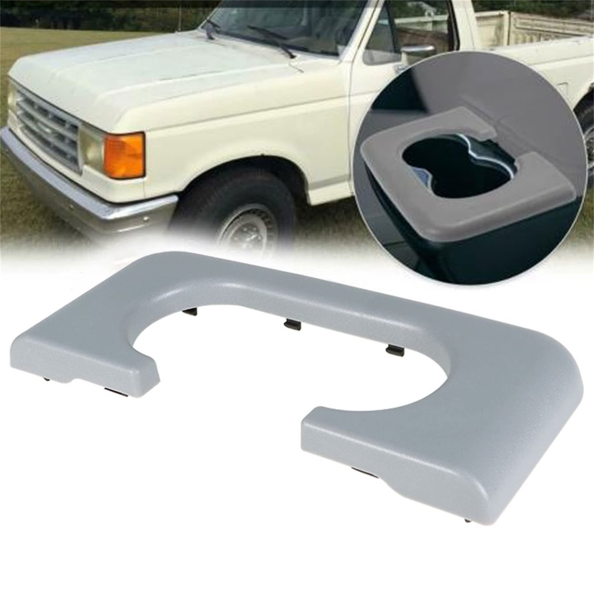 Center Console Cup Holder Pad Trim Repair Replacement For 1999 To 2010 F250 F350 Gray Automotive Grade Plastic