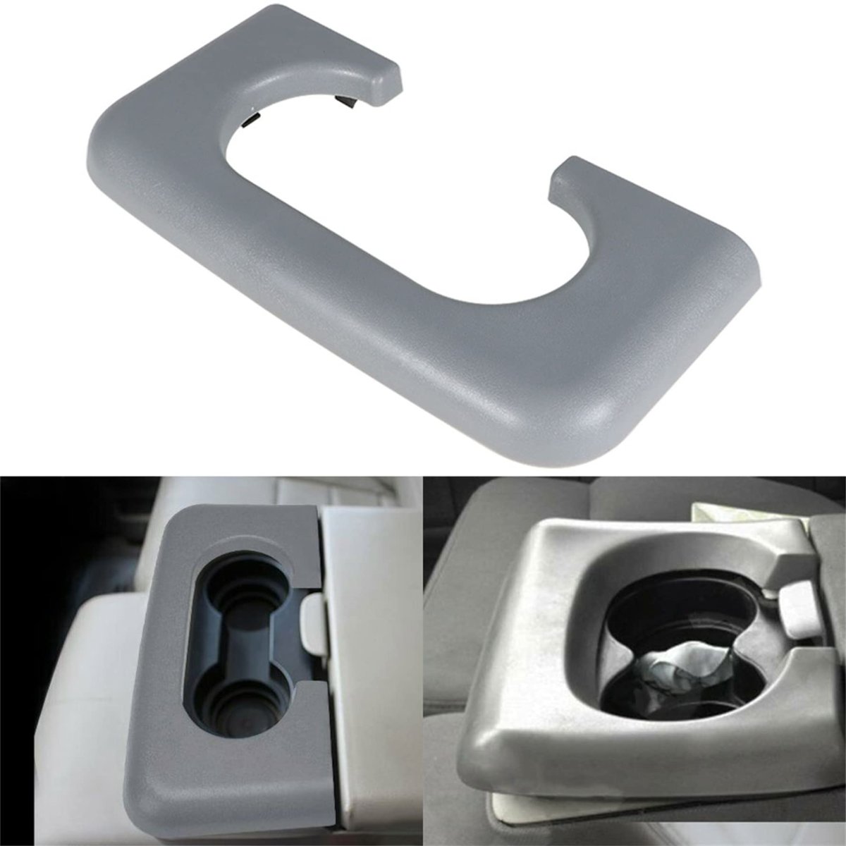 Center Console Cup Holder Pad Trim Repair Replacement For 1999 To 2010 F250 F350 Gray Automotive Grade Plastic