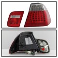Acanii For 2002-2005 Bmw E46 320i 325i 330i 4-door Sedan Red Clear Led Tail Lights Brake Lamps Driver Passsenger